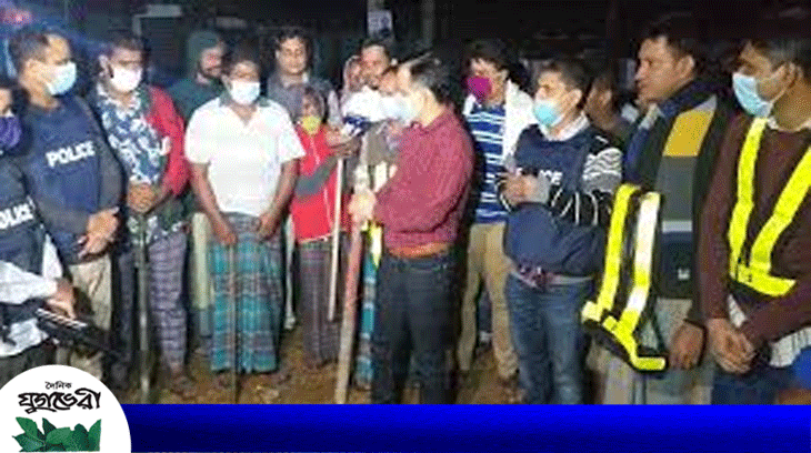 মৌলভীবাজারে ডাকাতিরোধে পুলিশ-জনতার যৌথ পাহারা