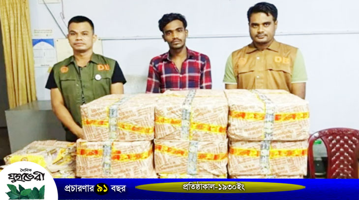 সিলেটের জৈন্তাপুর থেকে আমদানি নিষিদ্ধ নাসির বিড়িসহ যুবক গ্রেপ্তার