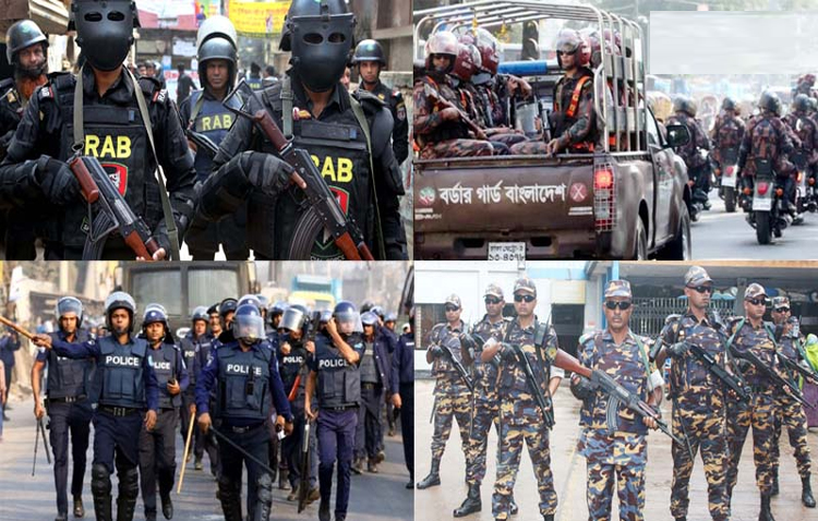 দ্বাদশ জাতীয় সংসদ নির্বাচনের পরিবেশ নিয়ন্ত্রণে রাখতে সশস্ত্র বাহিনী, পুলিশ, বিজিবি, র‌্যাবসহ সব বাহিনী আজ  মাঠে নামছে