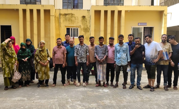 গোয়াইনঘাটে মানবপাচার চক্রের সদস্যসহ আটক ১৯